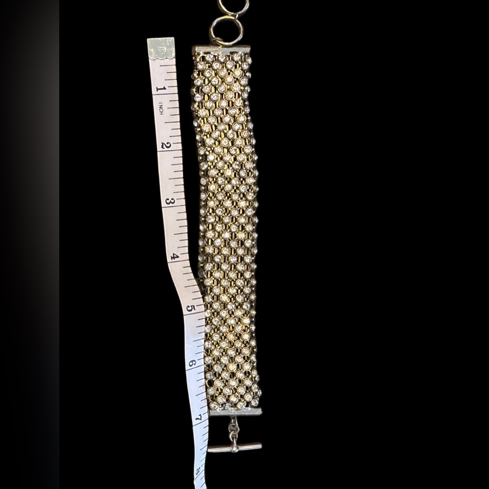 Art Deco Inspiration -  Vintage Silver & Rhinestone Bracelet - Picture 10 of 14